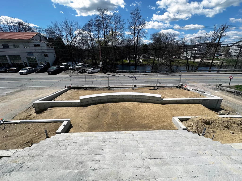 Site improvements and new front entrance work at Saint Patrick Church renovation project