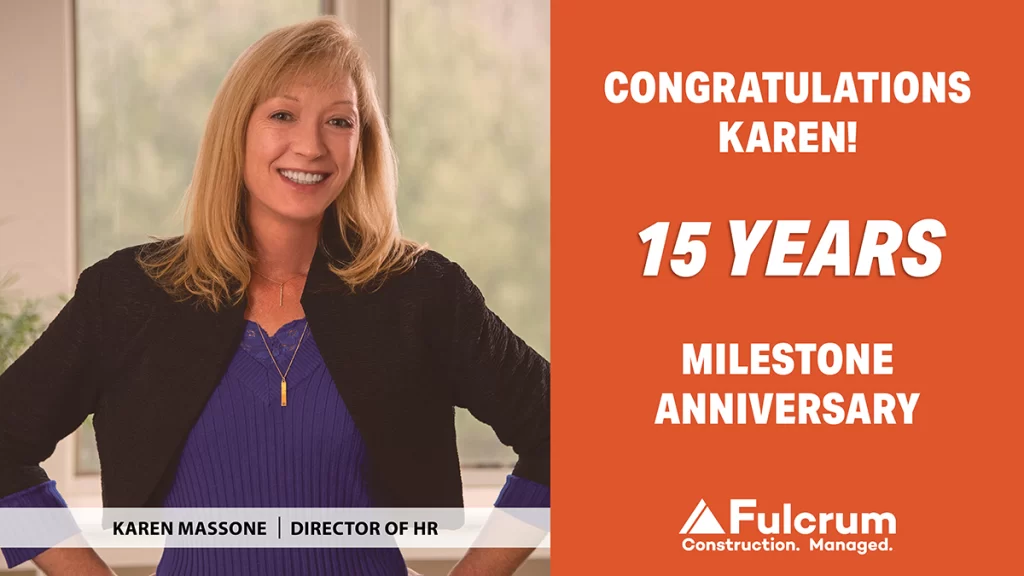 Karen Massone celebrating 15 years with Fulcrum Associates