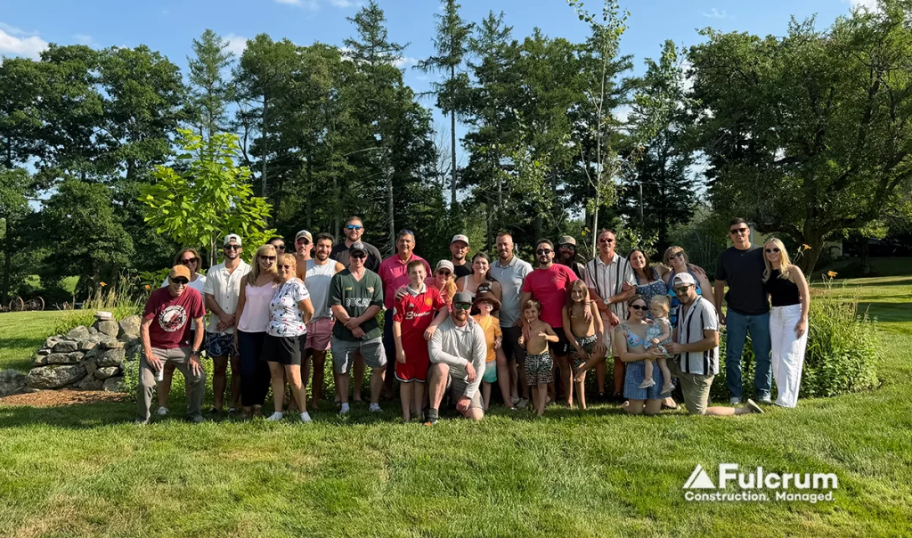 Fulcrum Associates employees and families at the 2026 annual Fulcrum Family BBQ in Mont Vernon, NH