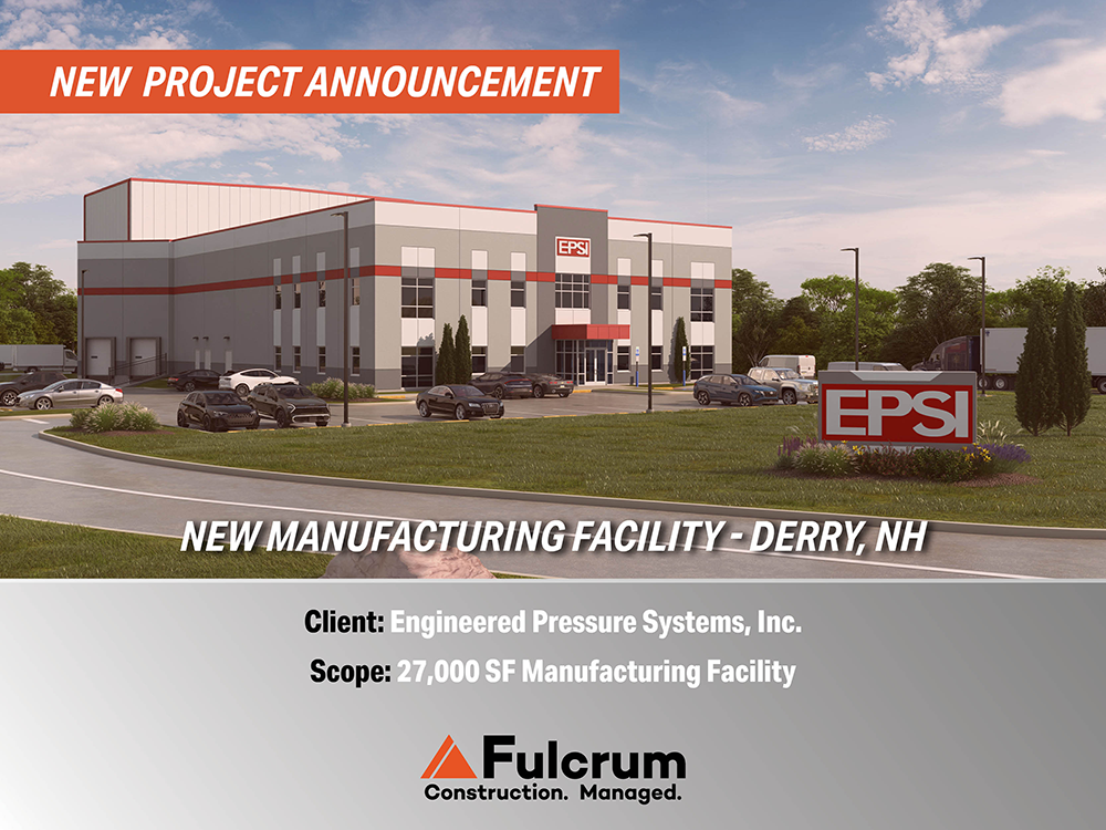 Rendering of the new 27,000-square-foot EPSI manufacturing facility in Derry, NH, being constructed by Fulcrum Associates